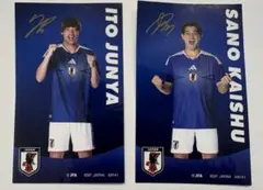 サッカー日本代表 伊東純也 佐野海舟 ステッカー 2枚セットのサムネイル