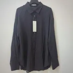 【新品タグ付】GU シアーオーバーサイズシャツ M ダークグレー