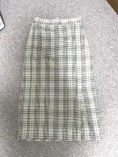 GU ロング タイトスカート チェック柄 ベージュ Mサイズ