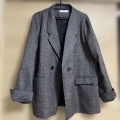 ShiRongfushi チェック柄ダブルブレストジャケット