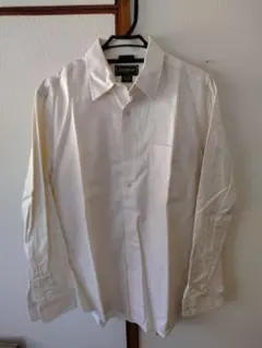 Eddie Bauer ボタンダウン長袖シャツ M アイボリー