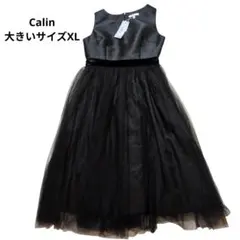 calin ブラック パーティードレス 大きいサイズ XL