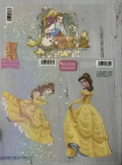 ベル　美女と野獣　貼って剥がせる　ステッカー　3枚
