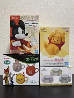 ディズニー　フィギュア　マグカップ　4点セット