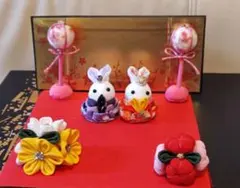 つまみ細工　ウサギおひなさま　② 　最終お値下げです