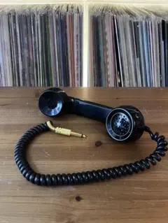 ①ダイヤル式電話　受話器 ヘッドセット 黒　DJ ヘッドフォン ヘッドホン　昭和 ①ダイヤル式電話 受話器 ヘッドセット 黒 DJ ヘッドフォン ヘッドホン
