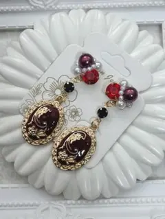 レッド♡ビジューピアス(ピアス限定)