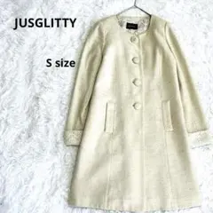 JUSGLITTY ジャスグリッティー S アイボリー ノーカラービジュー付