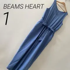 BEAMS HEART ビームス オールインワン 青 ノースリーブ クロップド