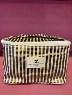 courreges クレージュ　ポーチ ストライプ柄 ☆新品未使用☆大容量☆のサムネイル