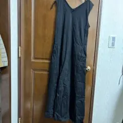 ブラック ノースリーブ ロングワンピース M ユニクロ
