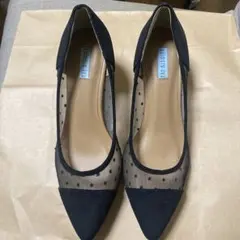 ドット柄メッシュインサート ハイヒール Lサイズ