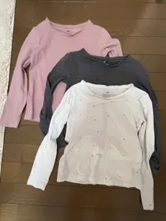 長袖カットソー3枚セット（ピンク・グレー・ホワイト）