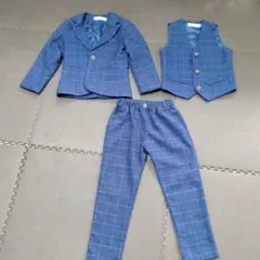 子供スーツ120センチ　青チェック