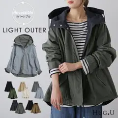 ２way リバーシブル　マウンテンパーカー　サファリグレー×ネイビー