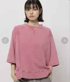 ミニ裏毛7分袖プルオーバー　ニコアンド