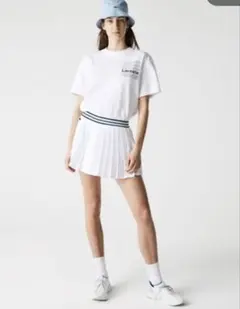 新品 ラコステ プリーツスカート テニス スコート LACOSTE 34 白