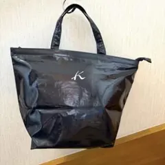 KITAMURA 2WAY エナメル光沢ビニールバッグ トートバッグ　濃紺