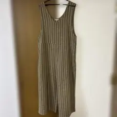 ストライプ ノースリーブ サロペット