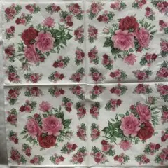 デコパージュ用 ペーパーナプキン 薔薇柄 4枚セット