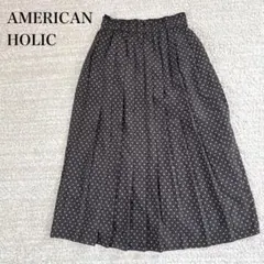 アメリカンホリック プリーツスカート ドット柄 ウエストゴム ゆったり ガーリーのサムネイル
