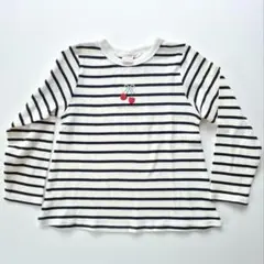 petit main ボーダー さくらんぼ ロンT 長袖 110