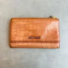 MIU MIU クロコダイル型押し　三つ折り財布　札入れ　カード入れ　小銭入れのサムネイル