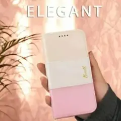 手帳型スマホケース ミラー付き ピンク系