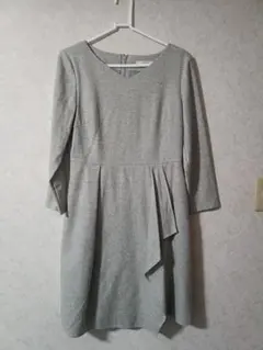 UNTITLED グレー 長袖 ひざ丈ワンピース サイズ2