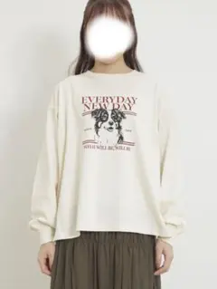 SALE/サマンサモスモス/新品未使用タグ付/柄アソートロングTシャツ/キナリ