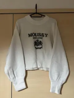MOUSSY ロゴ刺繍 ボリュームスリーブセーター FREE