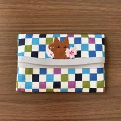 ゆるかわ猫｜ポケットティッシュケース｜ティッシュカバー｜ワッペン｜フェルト刺繍