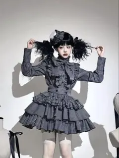 CATCOCOON ストライプ セットアップ 黒 トップス スカート M