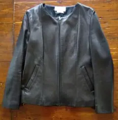 美品　シンプル　ブラックレザージャケット