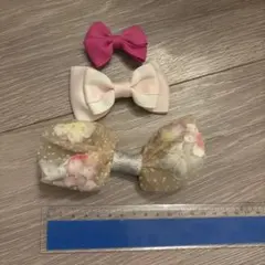 ヘアアクセサリー 3個セット カラフルリボン