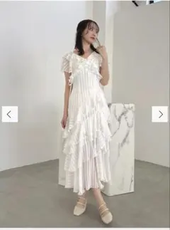 dazzlin ダズリン バリエフルイドワンピース ホワイト