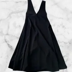 KURICA クリカ Vネック ジャンパースカート ワンピース ブラック 黒