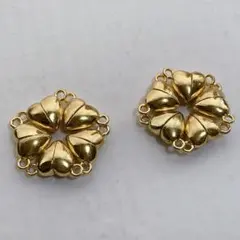 cs451/SALE！パーツ◇マグネットクラスプ　ハート　ゴールド10個