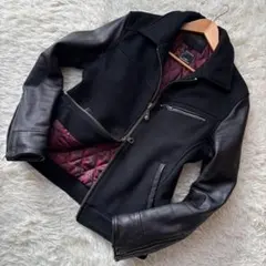 ✨️極美品 清木場俊介コラボ ジャックローズ ライダースジャケット 山羊革 Lのサムネイル
