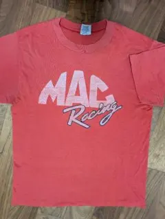 MAC Racing 赤 Tシャツ Lサイズ ビンテージ古着　中古　サンフェード