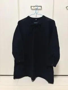 ブラック リボン付き 長袖シャツ トップス M～L