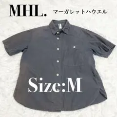 【即日発送】MHL. エムエイチエル 半袖シャツ コットン チャコールグレー Mのサムネイル