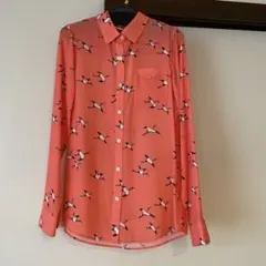 最終値下styling(スタイリング) シャツ・ブラウストップス 鶴　オレンジのサムネイル