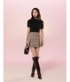 SNIDEL Sustainableロービングチェックミニスカート　サイズ1