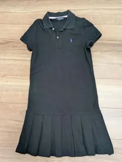 Ralph Lauren ラルフローレン　黒 ポロシャツプリーツワンピース