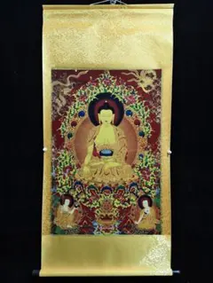 真作/中国三十三観音霊場/御本尊曼茶羅/桐共箱付/布袋屋掛軸HG-900 真作/中国三十三観音霊場/御本尊曼茶羅/桐共箱付/布袋屋掛軸HG-900