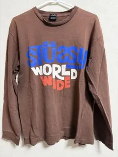 Stussy World Wide ロングスリーブTシャツ ブラウン Mのサムネイル