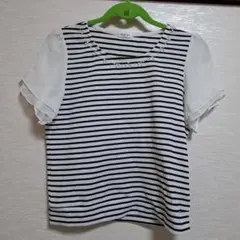 ボーダー ボートネック Tシャツ 半袖