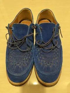 PaulSmith 青 スエード モカシン 編み込みデザイン