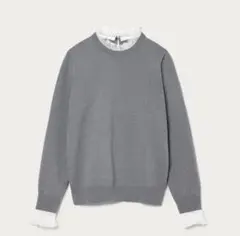 オーガンジープリーツ4wayニット　GRY グレー